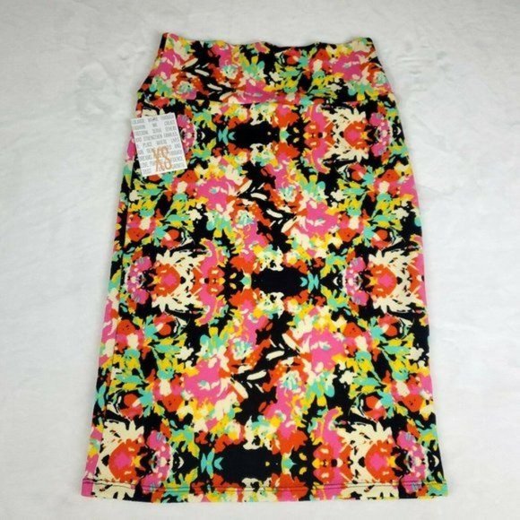 NWT LulaRoe Cassie Skirt Womens Size XS Extra Small Multicolor Stretch - Picture 8 of 8